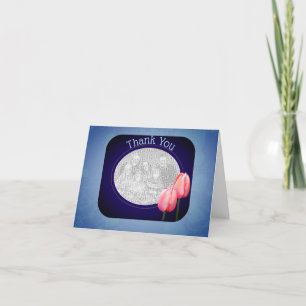 Pink Tulips Thank You Photo Card