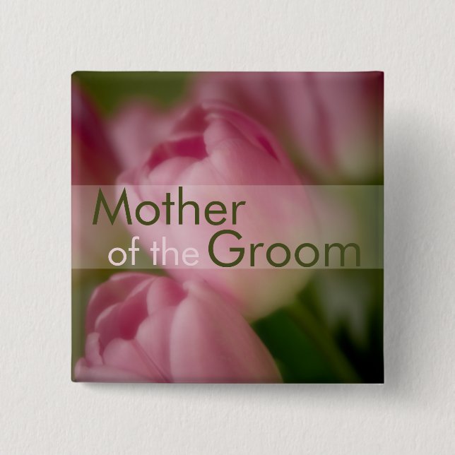 Pink Tulips • Wedding Button (Front)