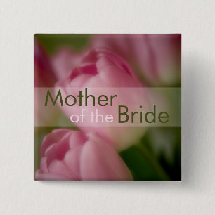 Pink Tulips • Wedding Button