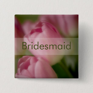 Pink Tulips • Wedding Button