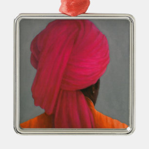Pink Turban Metal Tree Decoration