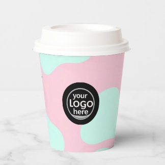 Pink & Turquoise Bubble Paper Cup - Custom Logo