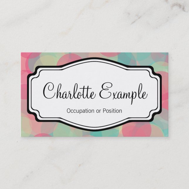 Pink Turquoise Chevron Personal Business Card (Front)