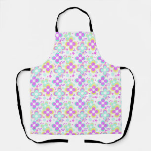 Pink, turquoise, floral apron