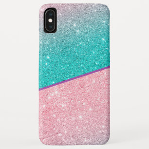 Pink & turquoise glitter geometric design Case-Mate iPhone case