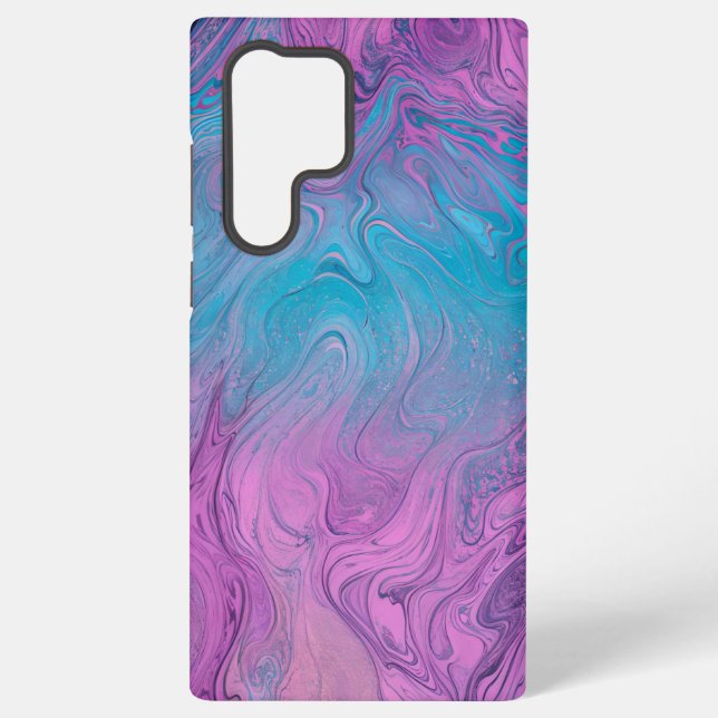 Pink & Turquoise Marble Art Phone Case (Back)