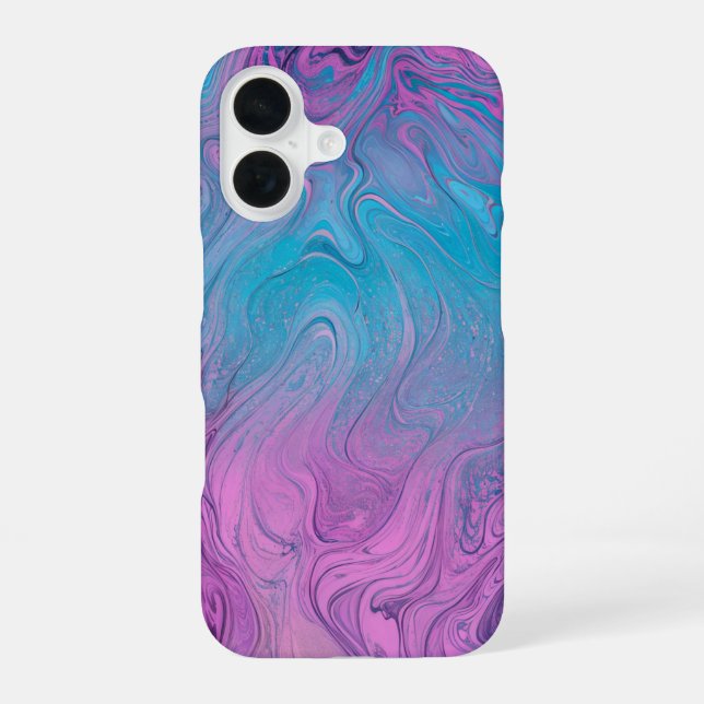 Pink & Turquoise Marble Art Phone Case (Back)