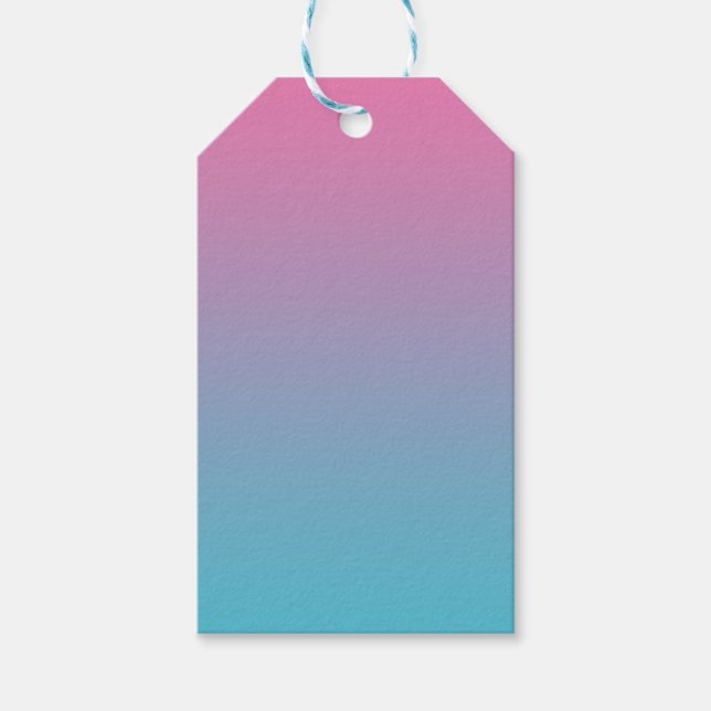 Pink & Turquoise Ombre Gift Tags (Front)