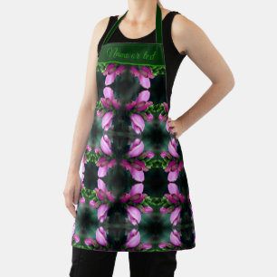 Pink Turtlehead Flower Abstract Personalised Apron