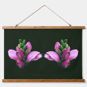 Pink Turtlehead Flower Twins Hanging Tapestry