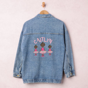 Pink Tutu Ballet Dance Bag Personalised Ballerina Denim Jacket
