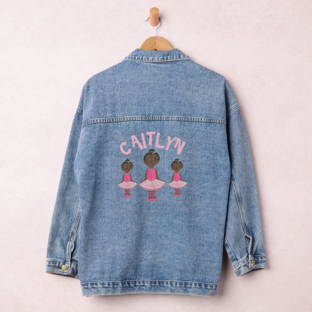 Pink Tutu Ballet Dance Bag Personalised Ballerina Denim Jacket (Hangar)