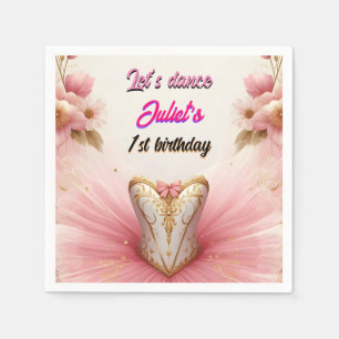  pink Tutu chic girls Ballerina 1st birthday Napkin