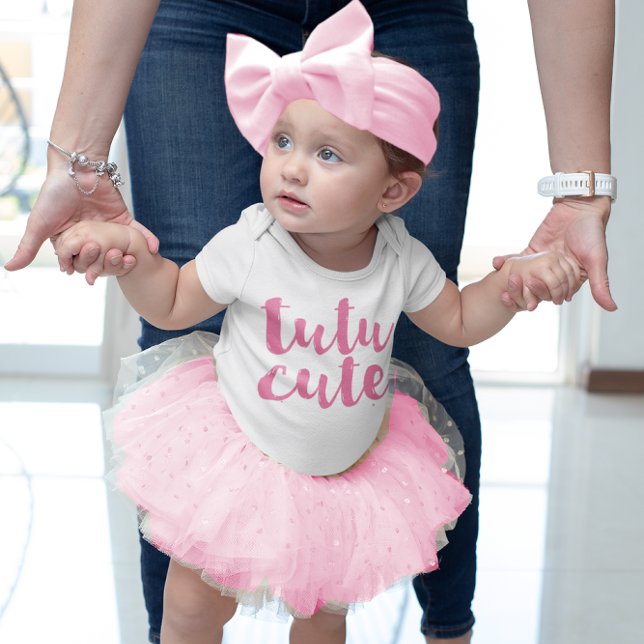 Pink Tutu Cute Baby Girl Tutu Romper Bodysuit (Perfect little t-shirt to wear with a cute little tutu!)