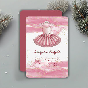 Pink Tutu Gold Glitters Baby Shower Enclosure Card