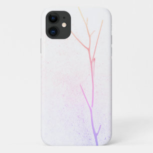 Pink Twig White Concrete Texture iPhone 11 Case