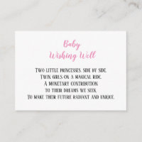 Pink Twin Baby Girls Wishing Well Baby Shower 