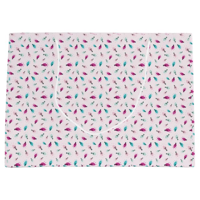 Pink Twinkle Lights Large Gift Bag (Front)