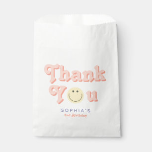 Pink Two Groovy 2nd Birthday Thank You Favour Bags