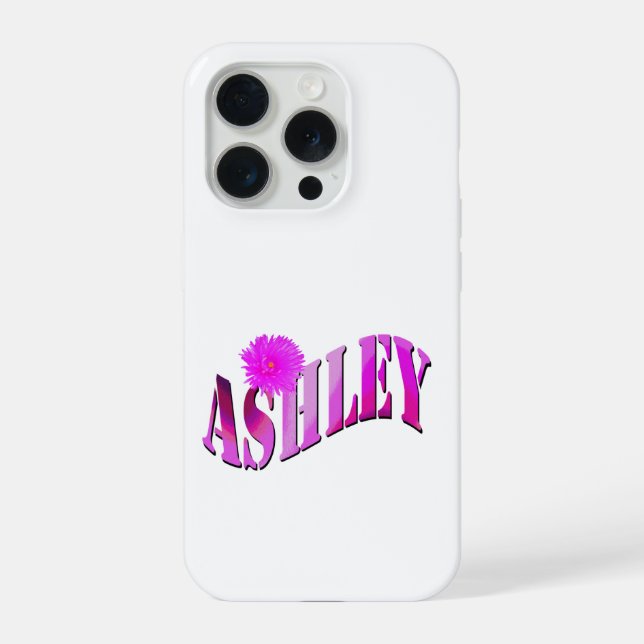 Pink Two Toned Ashley Name, iPhone Case (Back)