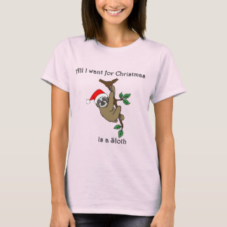 Pink Tye Dye Sloth Xmas Tee