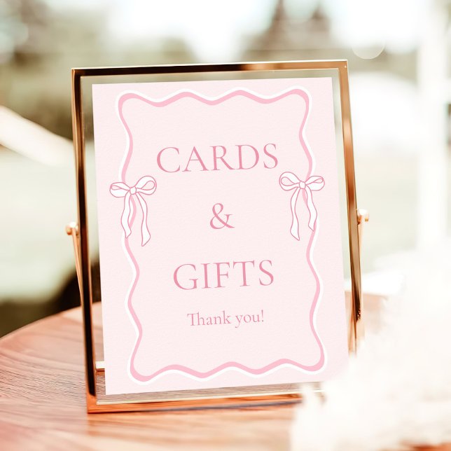 Pink Tying the knot Bridal Shower Cards & Gifts Poster (Creator Uploaded)