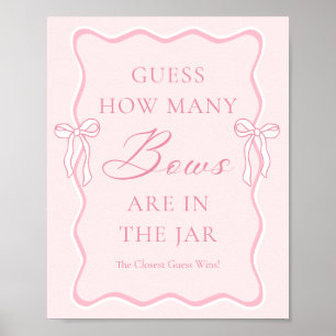 Pink Tying the Knot Guess How Many Bows Poster