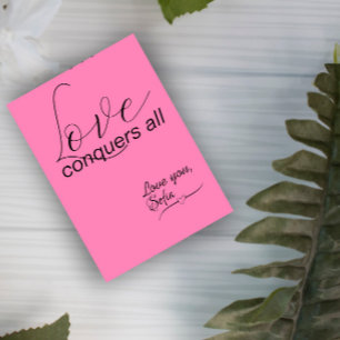 Pink typogaphy love name wishes Flat Holiday Card