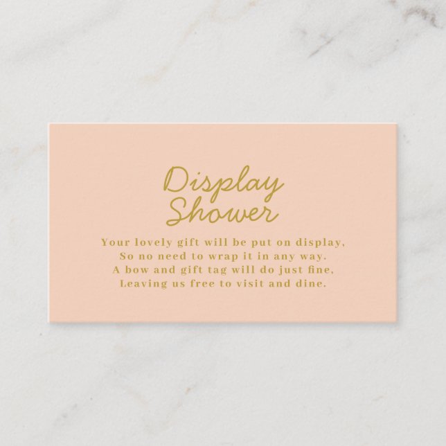 Pink Typography Bridal Shower display shower  Enclosure Card (Front)