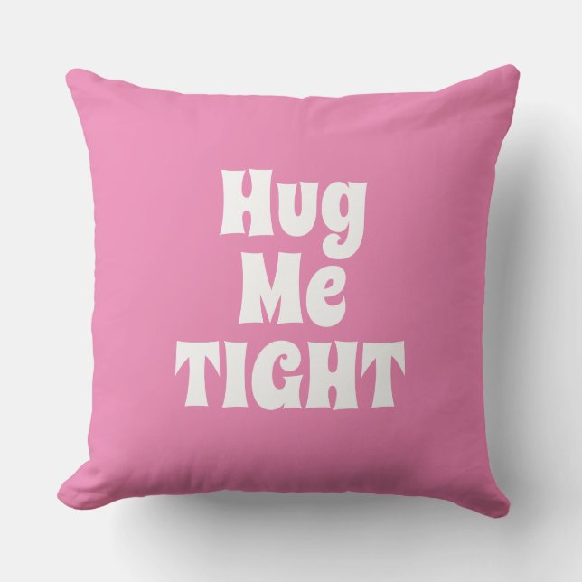 pink typography cool funny cute retro  cushion (Front)