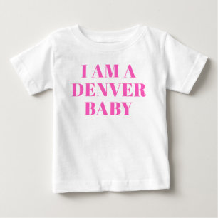 Pink Typography Denver Baby Clothing T-Shirt