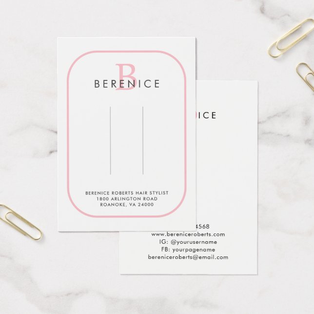 Pink Typography Monogram Logo Hair Clips Display (Office)