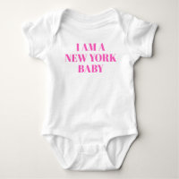 Pink Typography New York Baby Clothing
