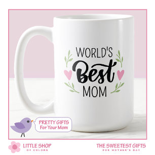 Pink Typography World's Best Mum Mothers Day Coffee Mug