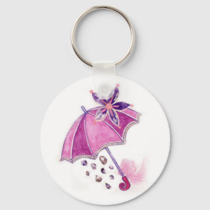 Pink Umbrella Key Ring