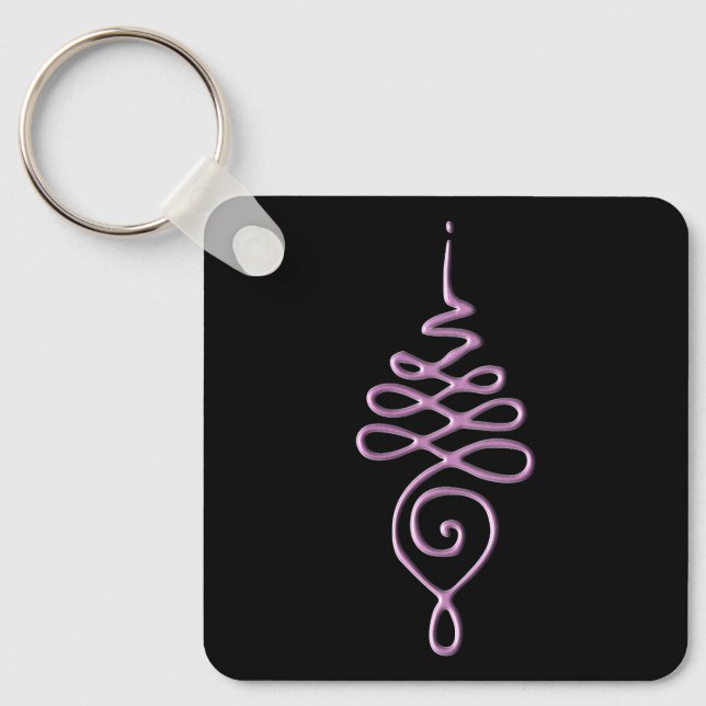 Pink Unalome Key Ring (Front)