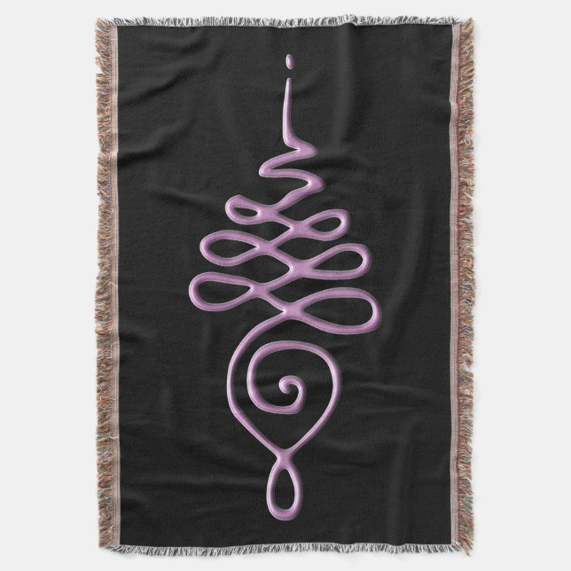 Pink Unalome  Throw Blanket (Front Vertical)