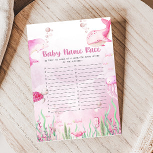 Pink Under the Sea Baby Shower Baby Name Race Game