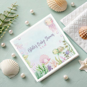 Pink Under the Sea Baby Shower Napkins
