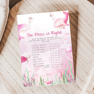 Pink Under the Sea Baby Shower Price is Right Game