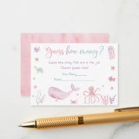 Pink Under the Sea Birthday Guess How Many Game