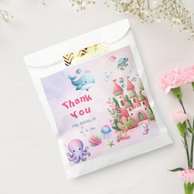 Pink Under The Sea Girl Baby Shower Favour Bags (Sealed)