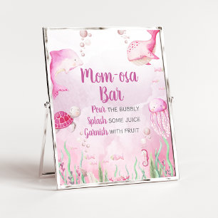 Pink Under the Sea Shower Mom Osa Bar Sign