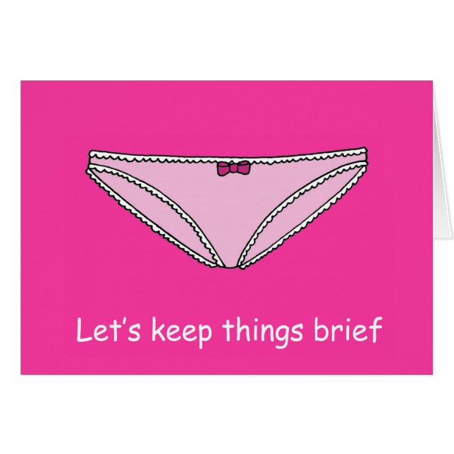 Pink Underpant Cartoon Humour. (Front Horizontal)