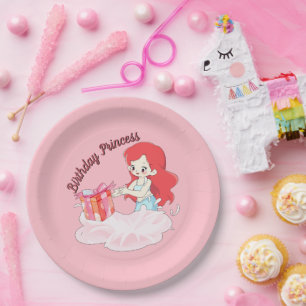 Pink Undersea Birthday Paper Plates Editable