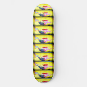 Pink underwater mosaic mermaids swimming  skateboard