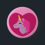 Pink Unicorn 6 Cm Round Badge<br><div class="desc">This cute pink unicorn has a pretty cotton candy mane! This pretty illustration depicts a beautiful little unicorn framed by a heart making it perfect for anyone out there who loves unicorns!</div>