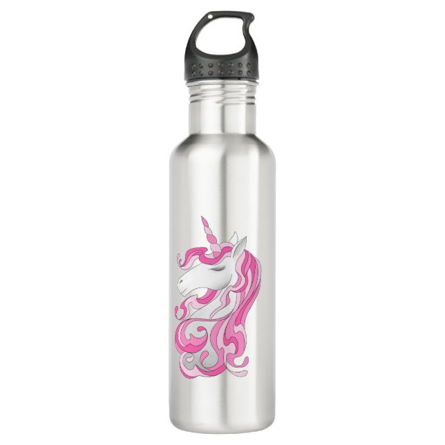 Pink Unicorn 710 Ml Water Bottle (Front)