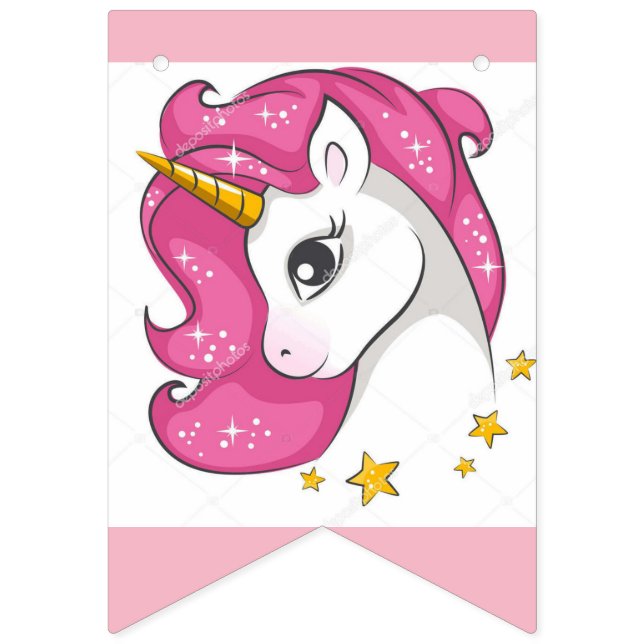 Pink unicorn bunting  (Sixteenth Flag)