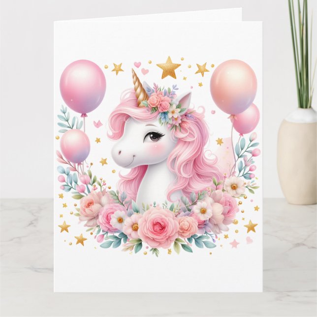 Pink Unicorn  Card (Front)